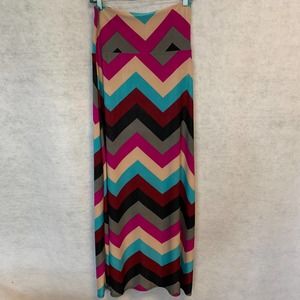 U Kiss Chevron Print Maxi Skirt Women's Size M